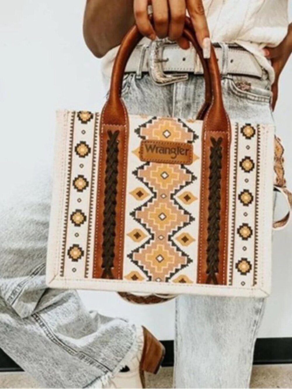 Wrangler Aztec Southwestern Tote Crossbody Bag Western Cowgirl